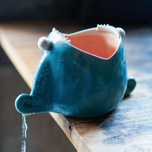 Handmade Ceramic Sponge Holder, Soap Dish with Drain Holes