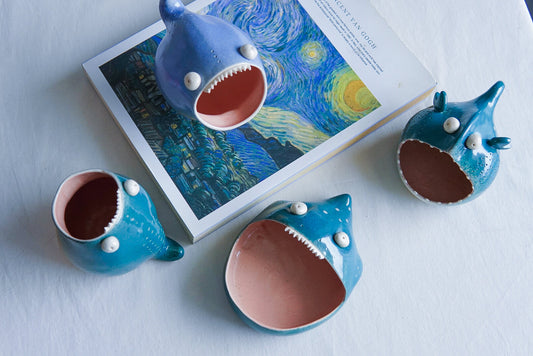 Trinket Dish Handmade, Desk Organizer, Ceramic Condiment Bowl Gift Set