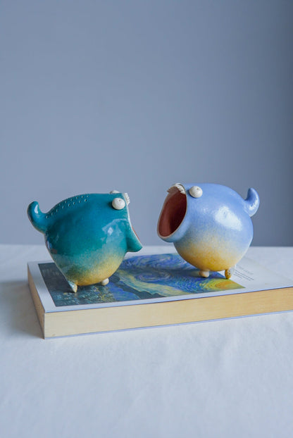 Trinket Dish Handmade, Desk Organizer, Ceramic Condiment Bowl Gift Set