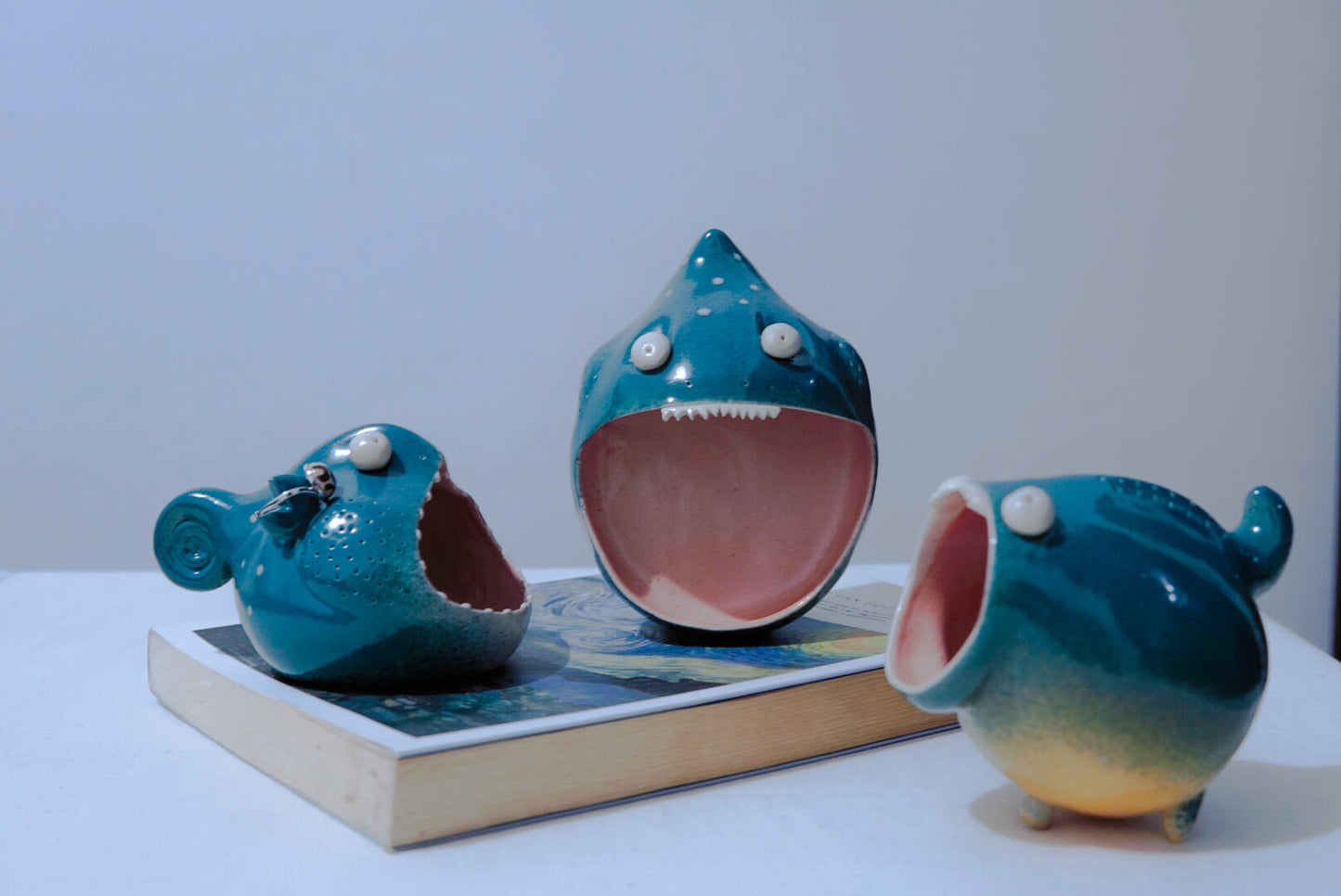 Trinket Dish Handmade, Desk Organizer, Ceramic Condiment Bowl Gift Set
