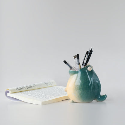 Modern ceramic pen holder for workspace use 