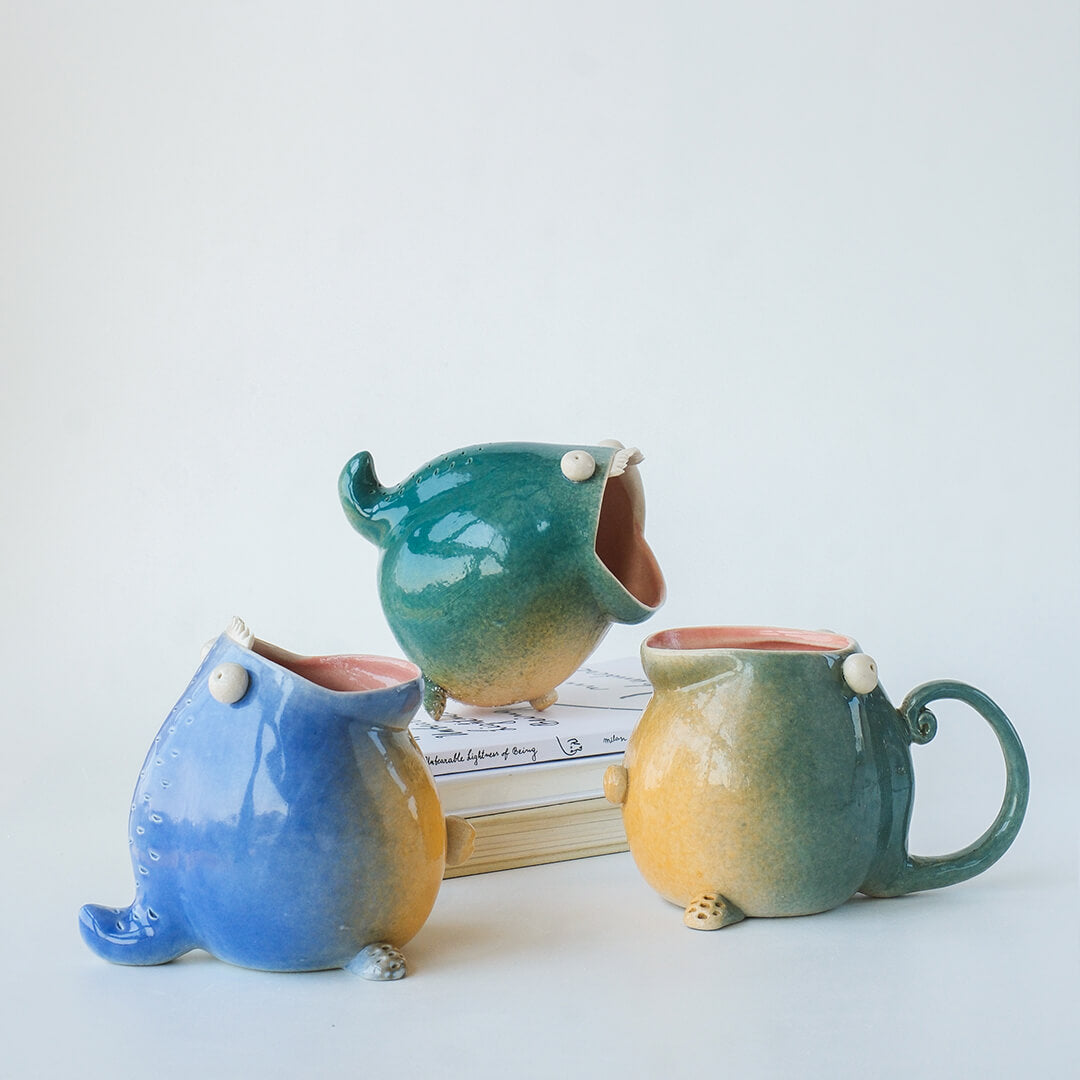Small ceramic holder used as toothbrush holder 