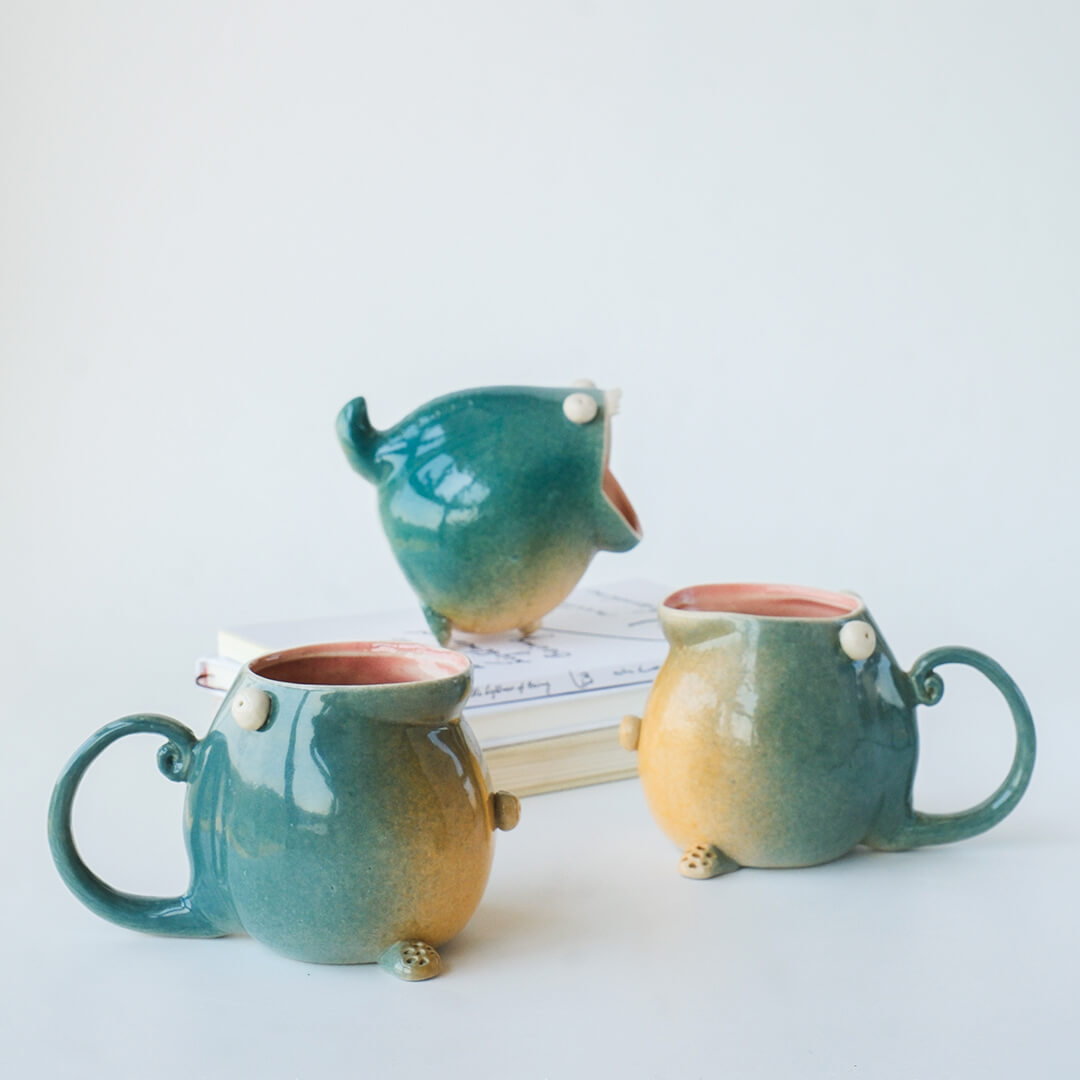 Ceramic holder for pens brushes or small items 