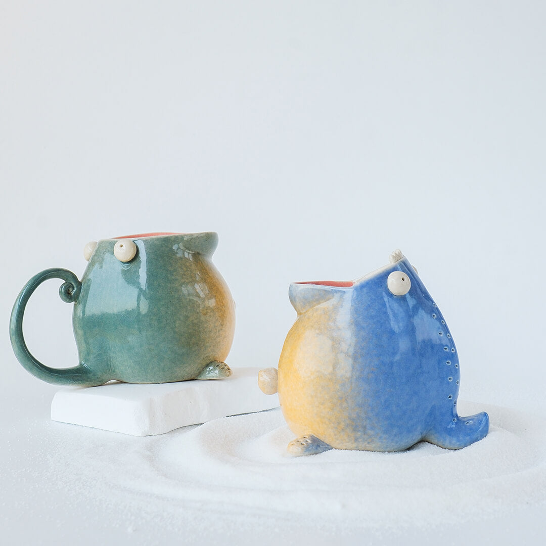 Ceramic salt cellar used as spice container