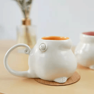 Handmade White Monster Mug - 618 Clayhouse