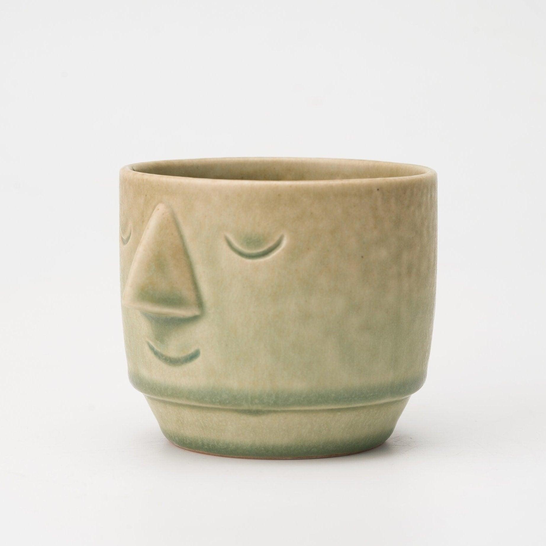 Large Coffee Face Mug, Handmade Ceramic Mug, Ceramic Espresso Cup - 618 Clayhouse