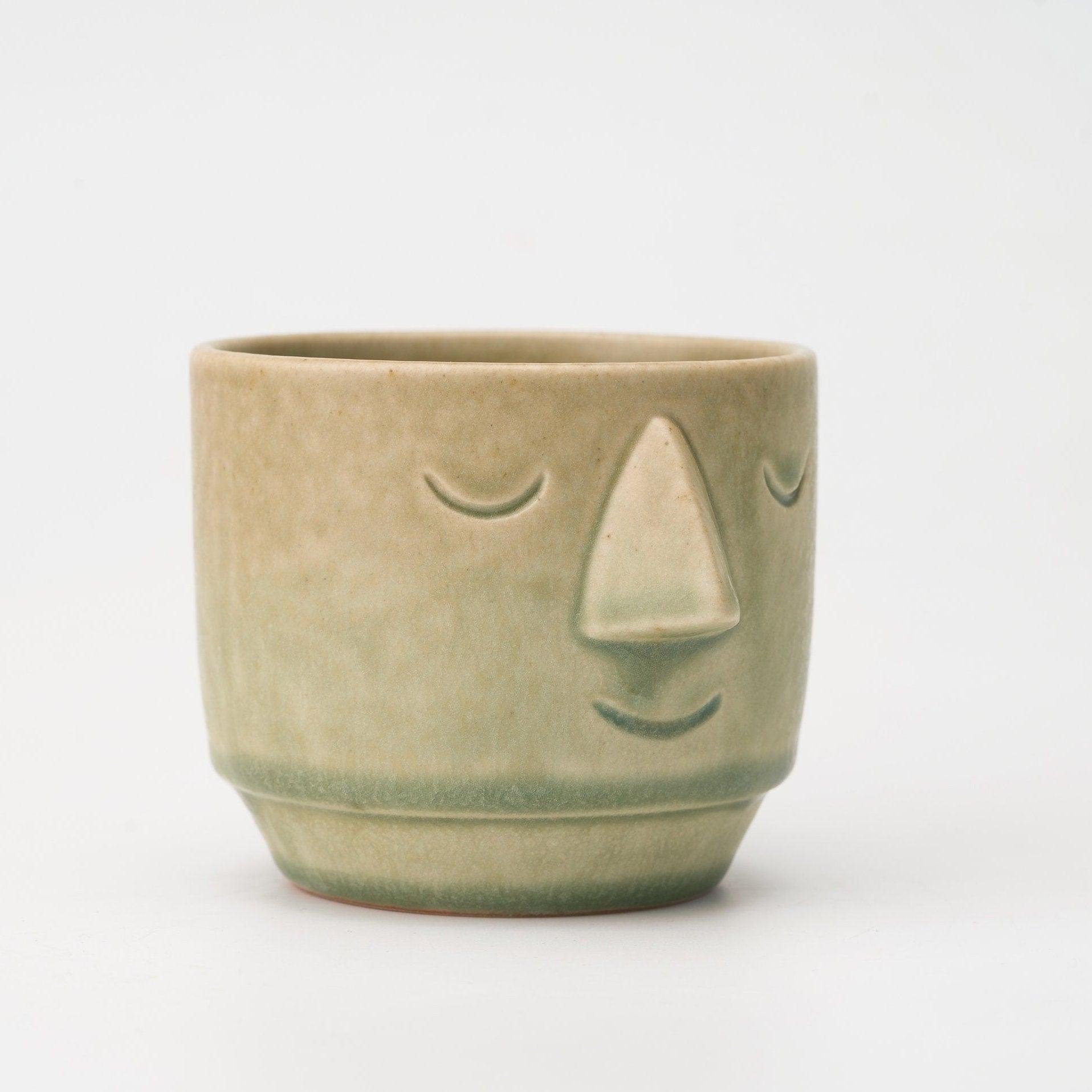 Large Coffee Face Mug, Handmade Ceramic Mug, Ceramic Espresso Cup - 618 Clayhouse
