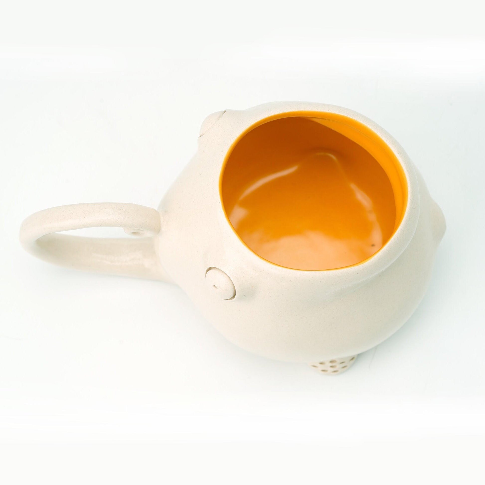 Handmade White Monster Mug - 618 Clayhouse
