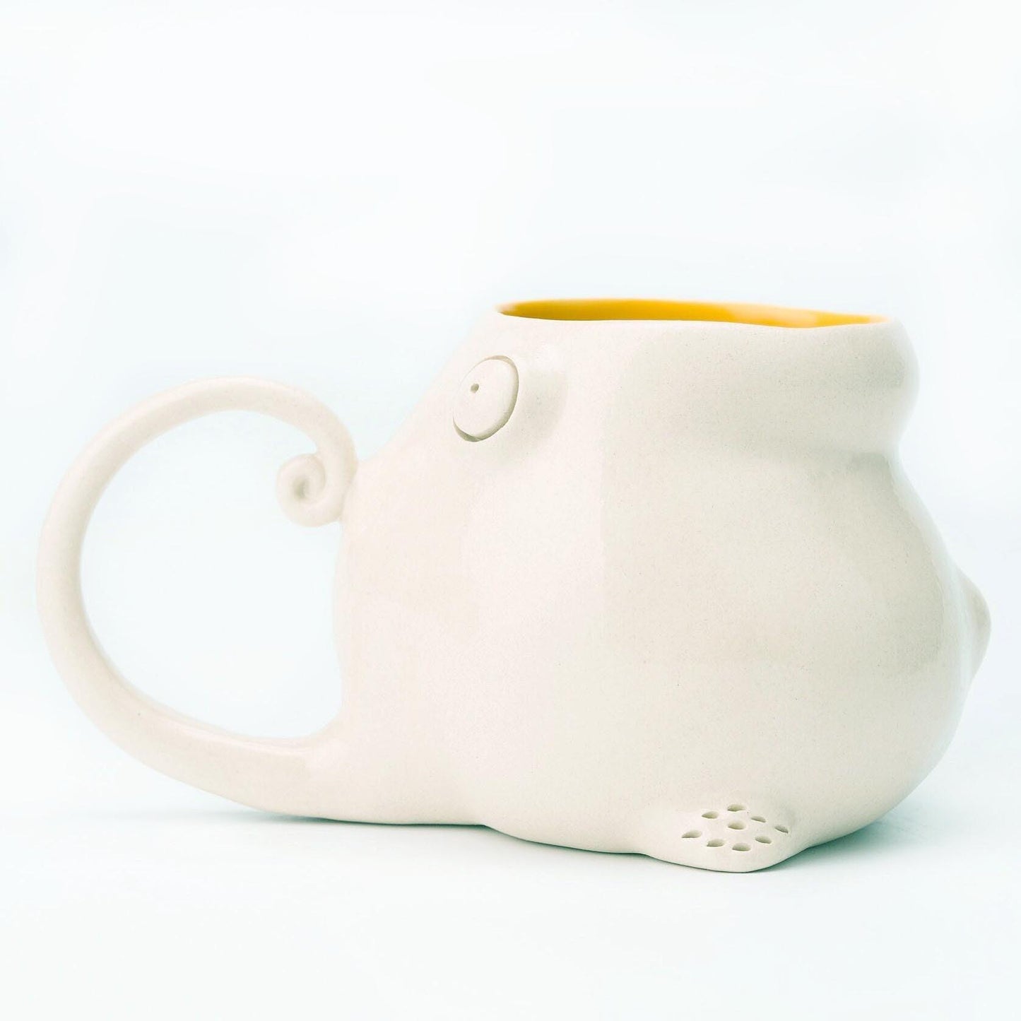 Handmade White Monster Mug - 618 Clayhouse